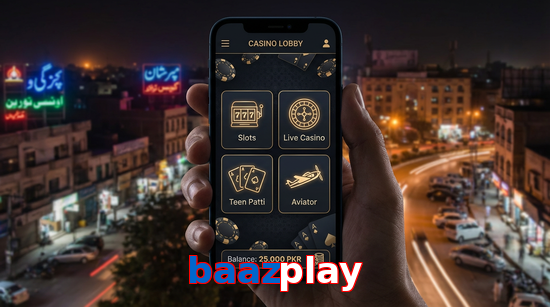 Main screen of Baazplay app page for PK players