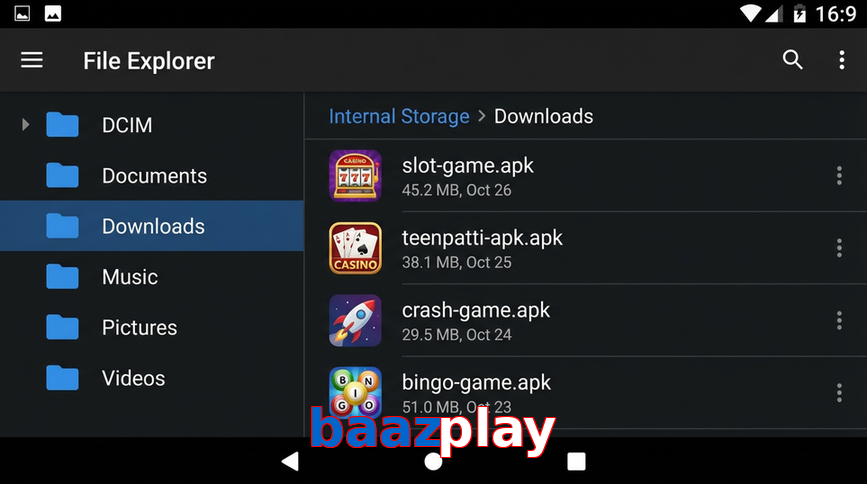 Main screen of Baazplay gameapk page for PK players