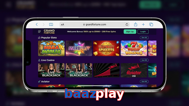 Main screen of Baazplay ios page for PK players